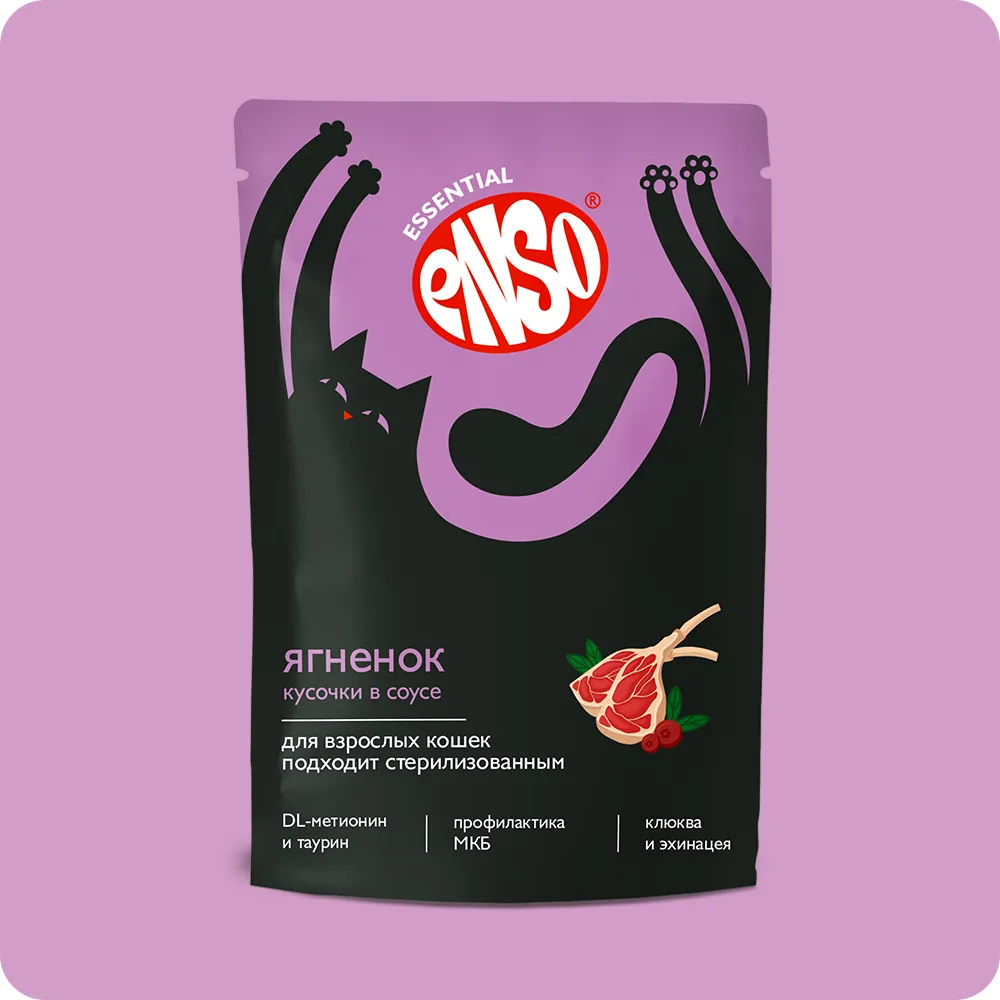 ENSO® кусочки в соусе с ягненком для взрослых кошек