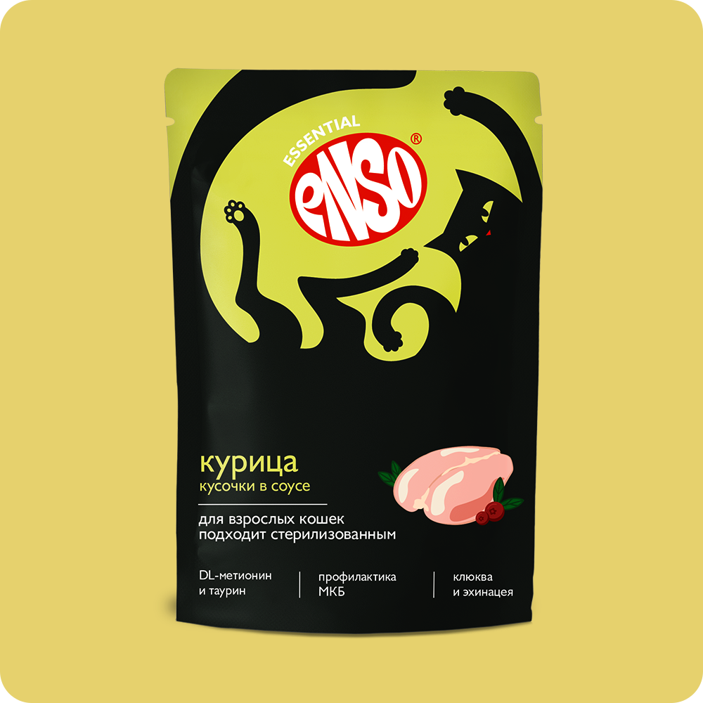 ENSO® кусочки в соусе с курицей для взрослых кошек