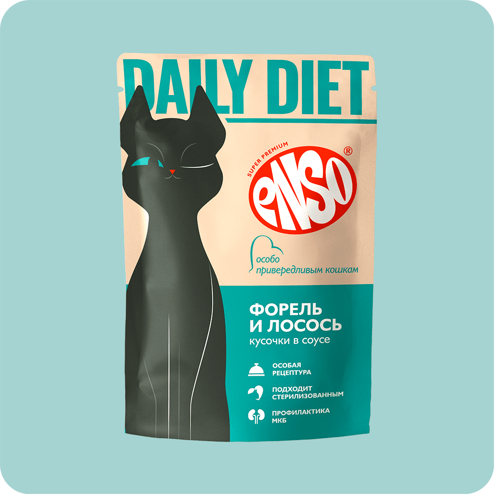 ENSO DAILY DIET кусочки в соусе с форелью и лососем