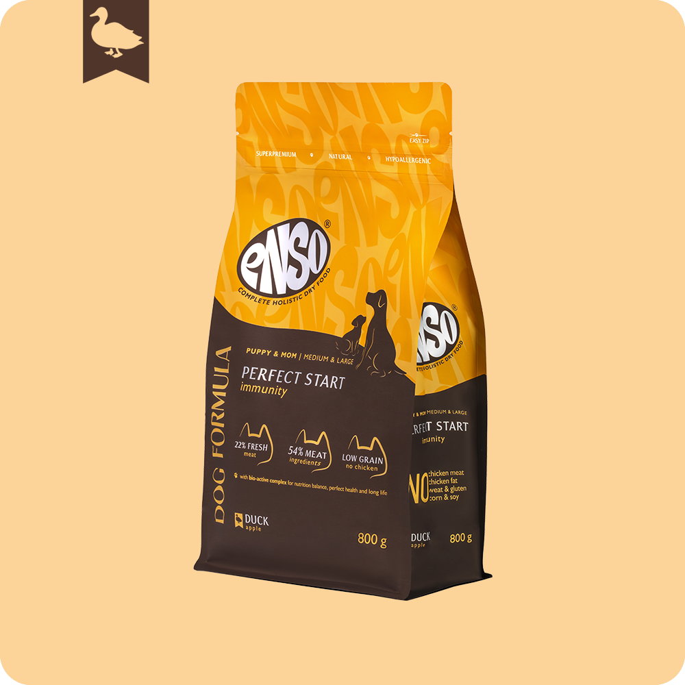 ENSO Dog Formula Perfect start сухой корм для щенков средних и крупных пород со свежей уткой