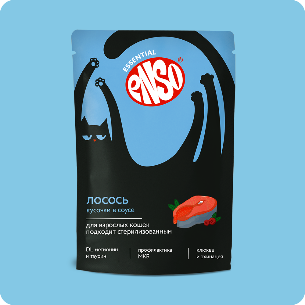 ENSO® кусочки в соусе с лососем для взрослых кошек