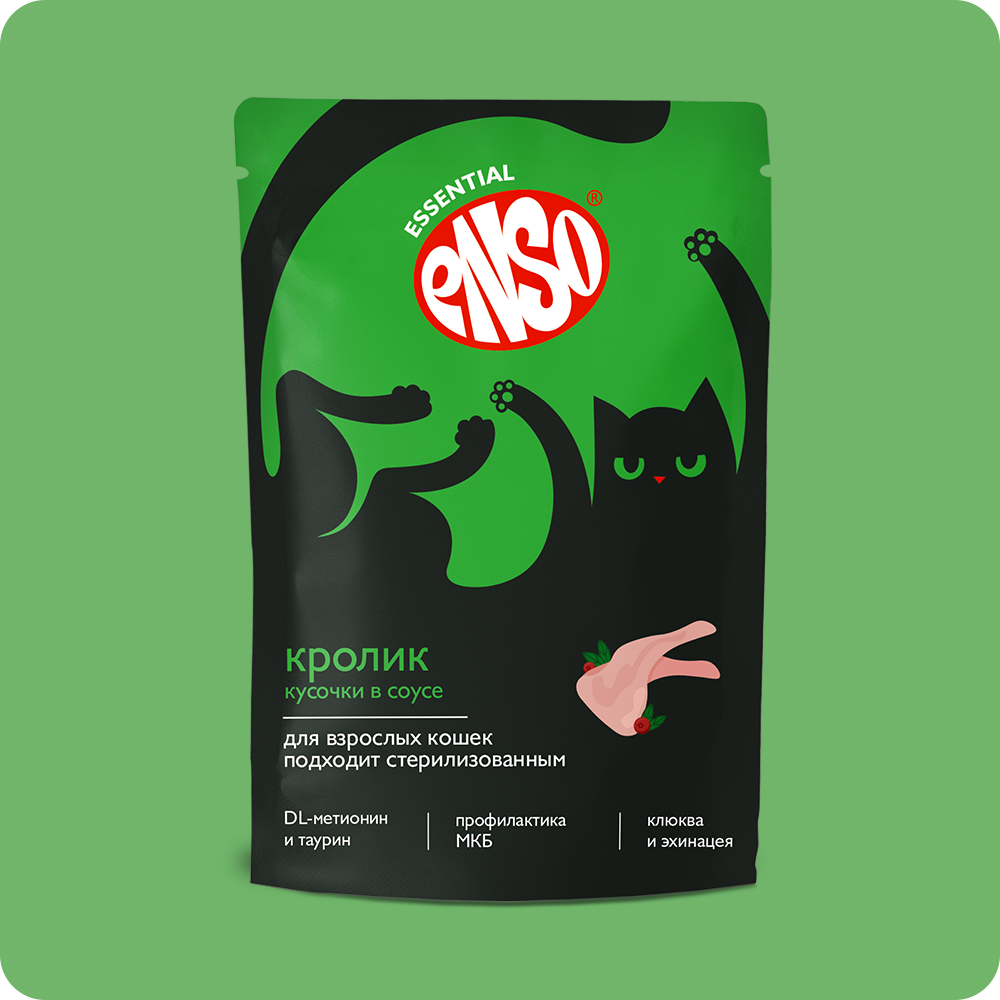 ENSO® кусочки в соусе с кроликом для взрослых кошек