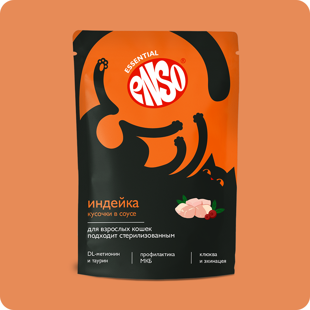 ENSO® кусочки в соусе с индейкой для взрослых кошек