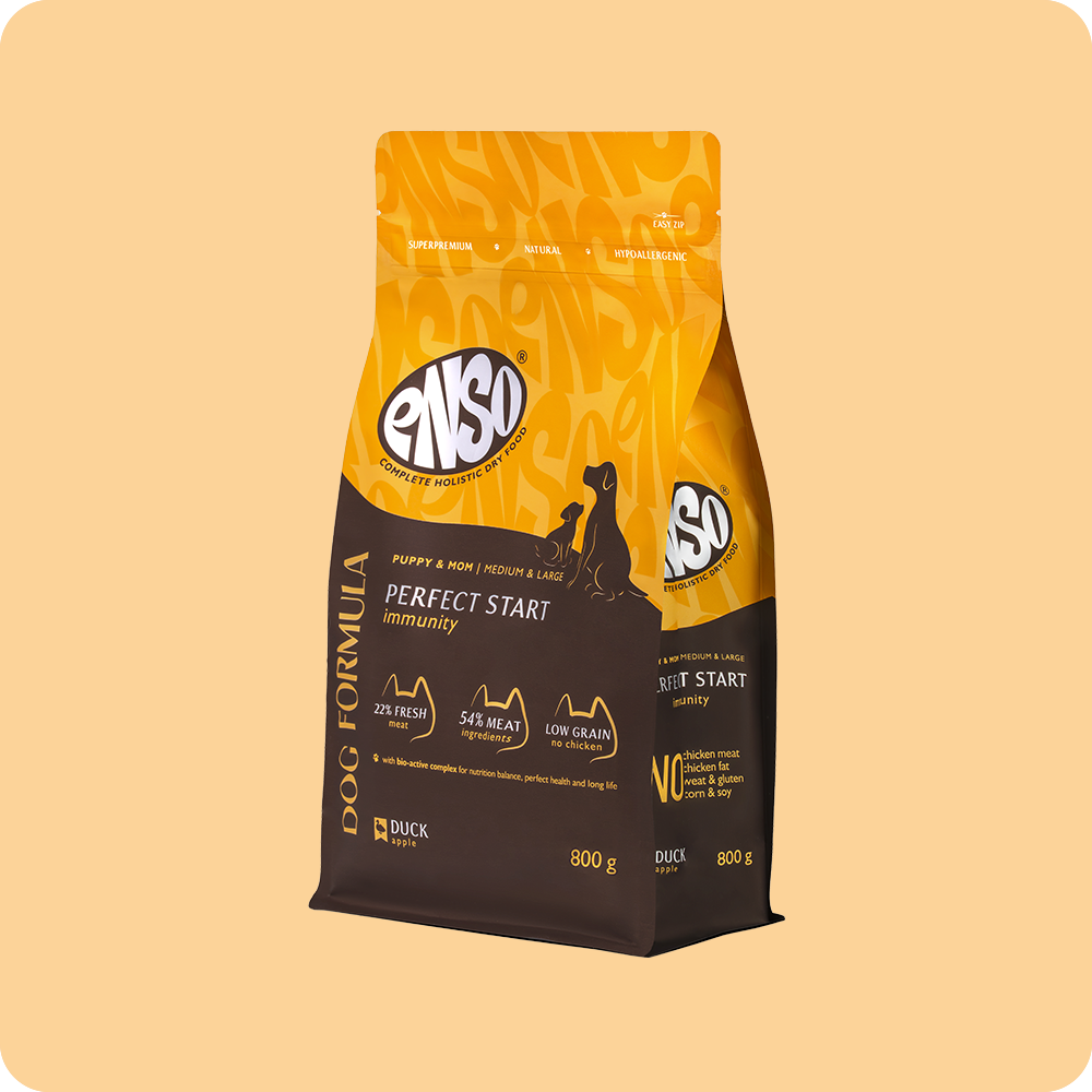 ENSO Dog Formula Perfect start сухой корм для щенков средних и крупных пород со свежей уткой