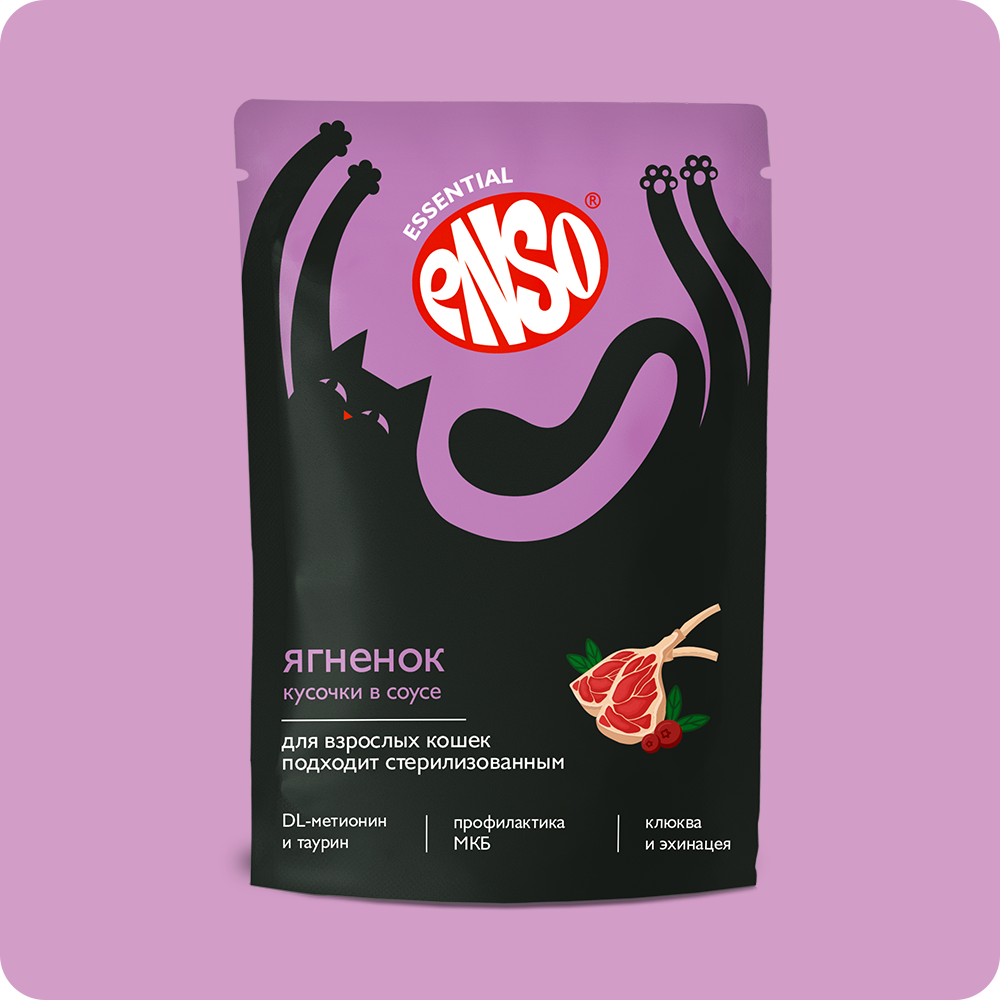 ENSO® кусочки в соусе с ягненком для взрослых кошек